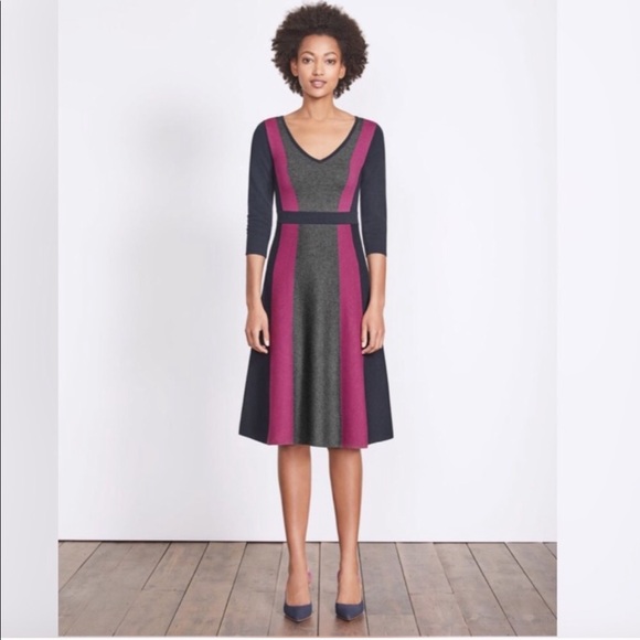 Boden Milano Knit Navy Pink Sweater Dress Boden Milano Knit Navy Pink Sweater Dress